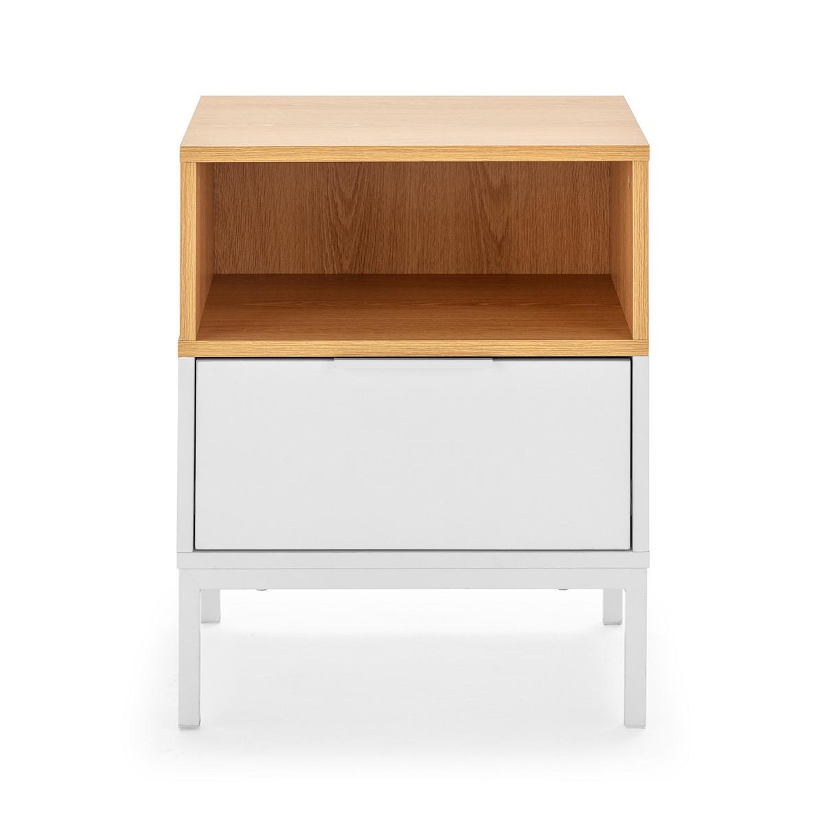 NACHTTISCH Nieve 1 schublade Weiß - Weiß, Holzwerkstoff (45/55/40cm) - VS Venta-stock