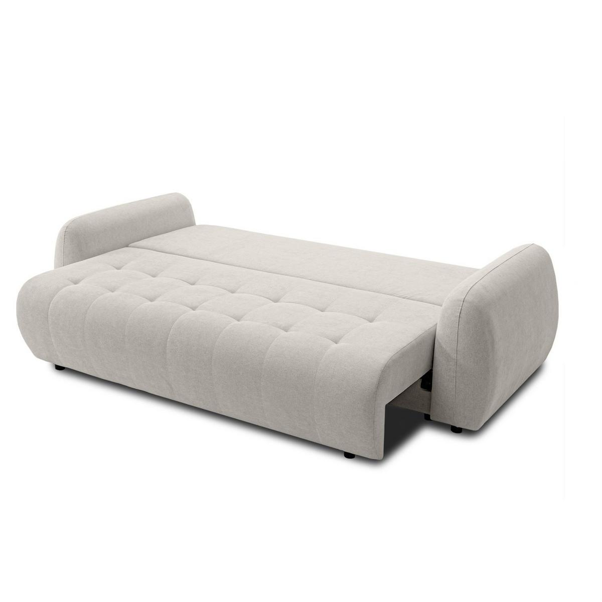 SOFA OMEGA Zweisitzer mit Schlaffunktion, Rosa 02 - Ecru, Textil (252/92/105cm) - Lookway