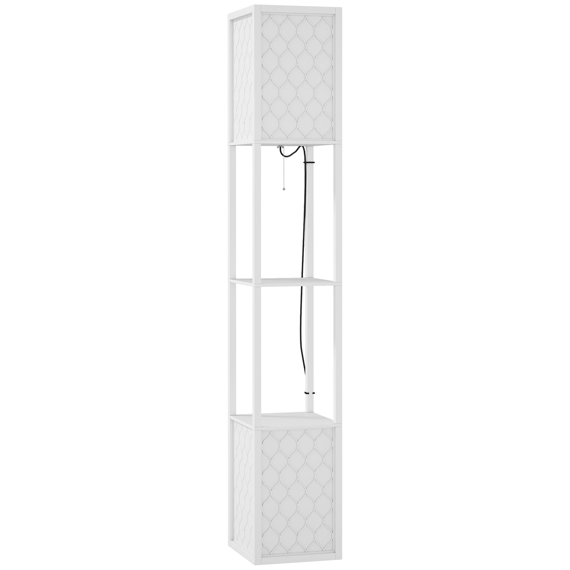 STEHLAMPE MDF Kunststoff Weiß - Weiß, Holzwerkstoff (26/26/156cm) - HOMCOM