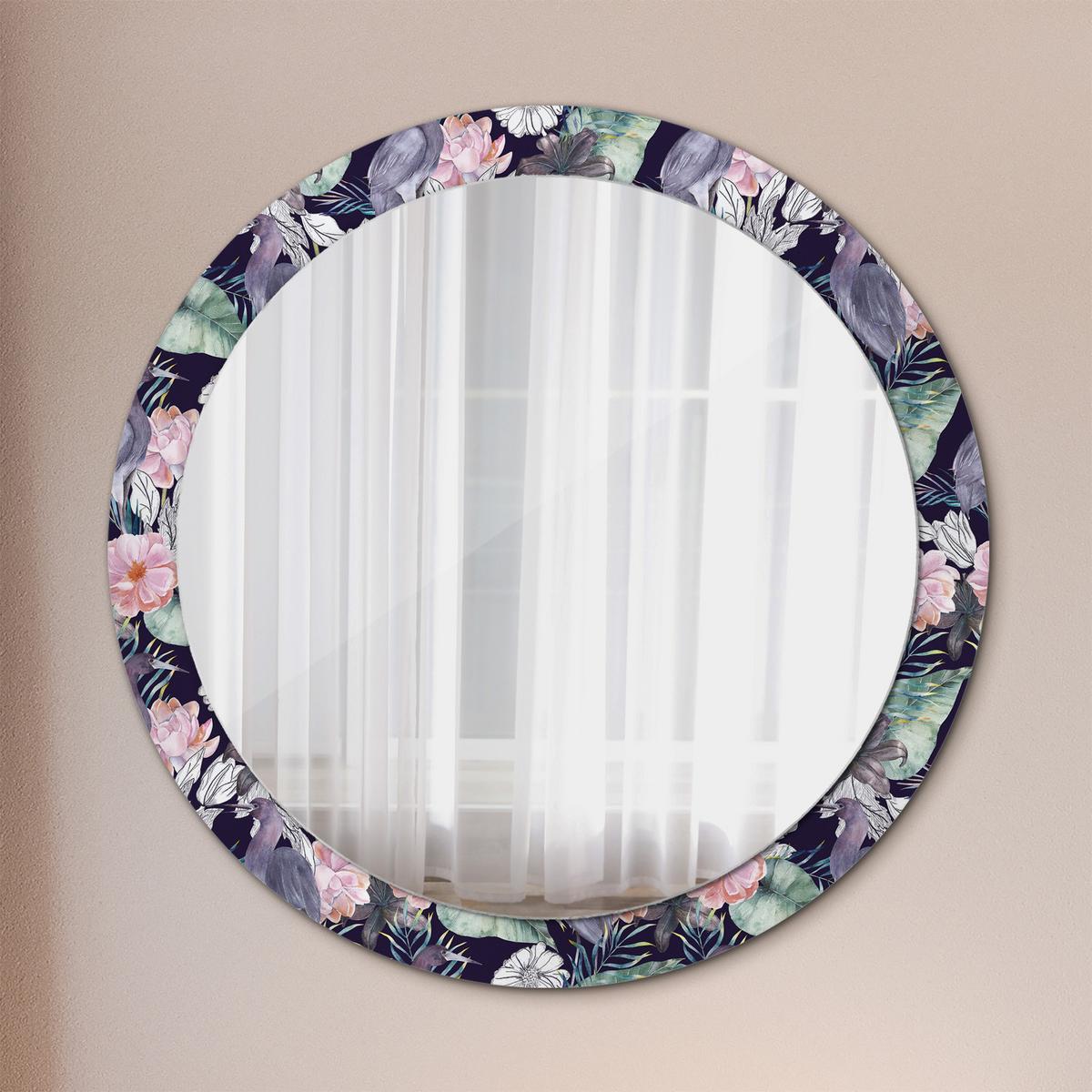 SPIEGEL Rund Ø 90 cm mit Aufdruck - Multicolor, Glas (90/90/0.4cm) - Wallfluent