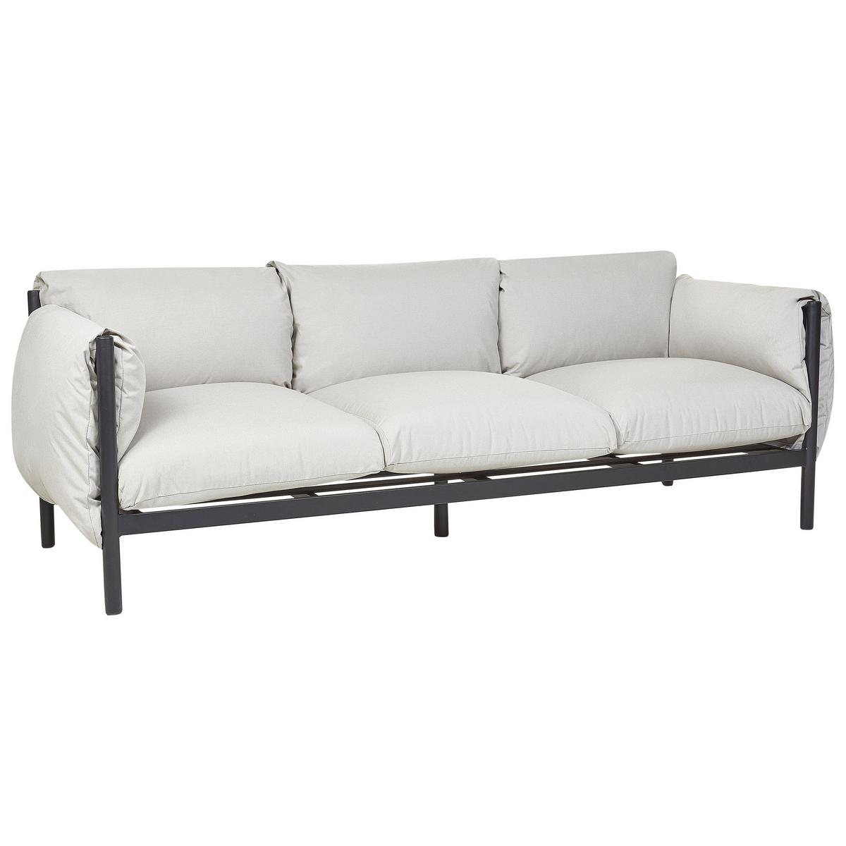 5-SITZER LOUNGE SET 2-teilig hellgrau/schwarz Esperia - Hellgrau/Schwarz, Metall - Beliani