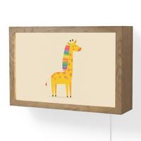 WANDLEUCHTE Giraffe - Regenbogenmähne - Beige 30x20 cm - Beige, Holzwerkstoff (30/20/8cm) - OnlyWow