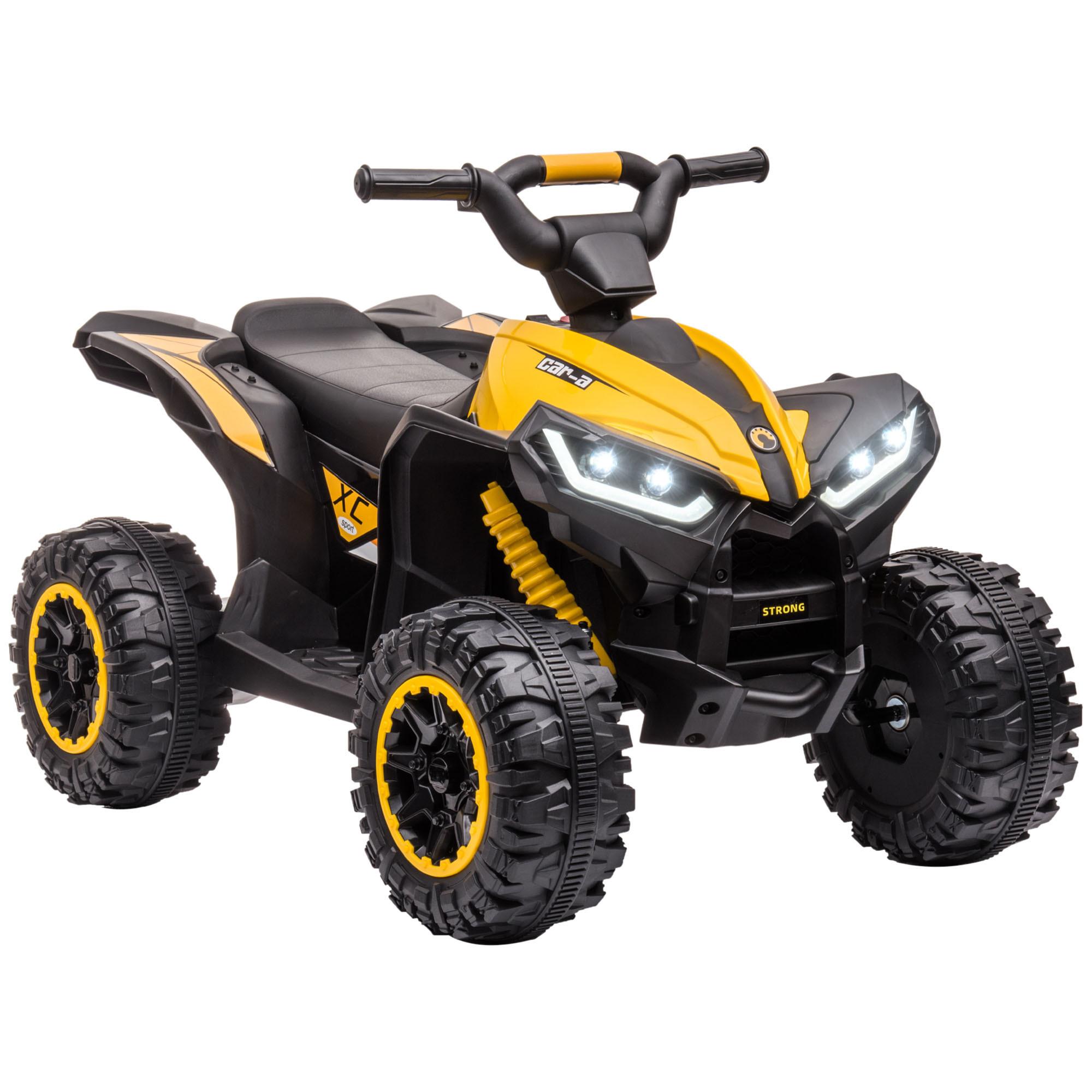 ELEKTRO Quad für Kinder, 12V Kinder Quad mit USB-Anschluss, Gelb - Gelb, Metall (83/53/55.5cm) - HOMCOM