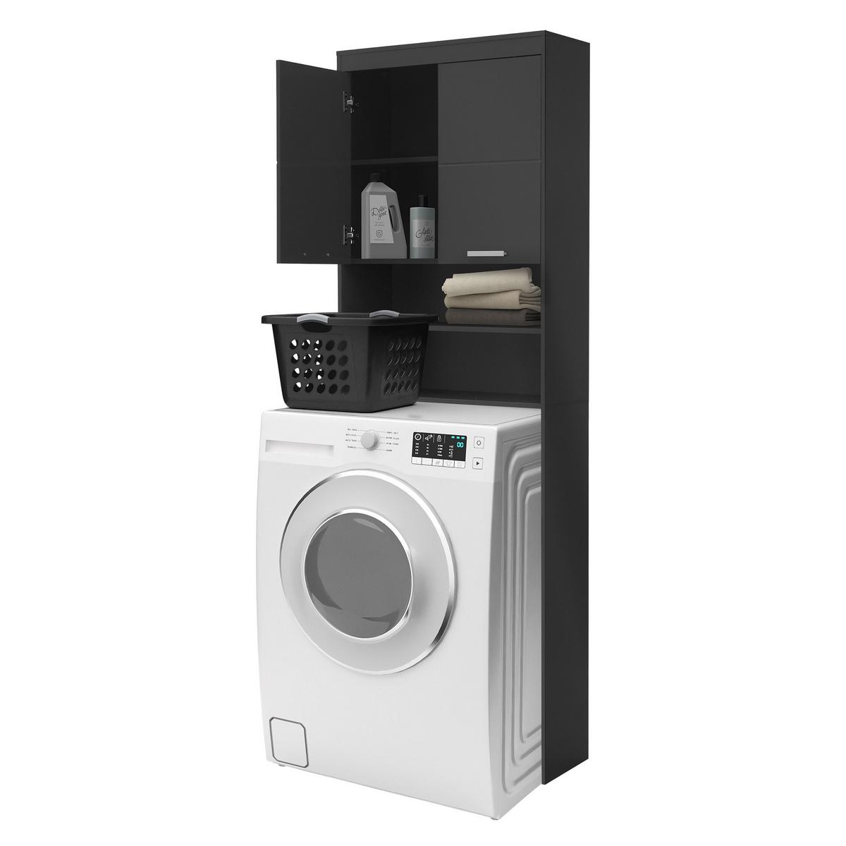 WASCHMASCHINENSCHRANK 187,5x63 cm Dunkelgrau - Grau, Holzwerkstoff (24/187.5/63cm) - ML-DESIGN
