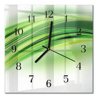 WANDUHR aus Glas 30x30 cm - Abstrakte Kunst - Grün, Glas (30/30/0.4cm) - TULUP