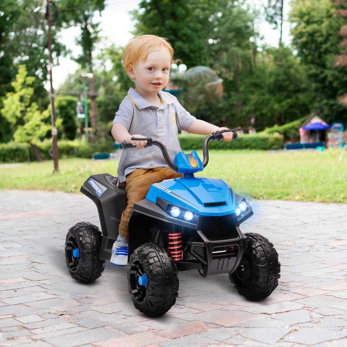 ELEKTRO Quad für Kinder 12V Kinderquad mit 4-Rad-Federung, MP3-Musikplayer - Blau, Metall (85/55.5/62cm) - AIYAPLAY