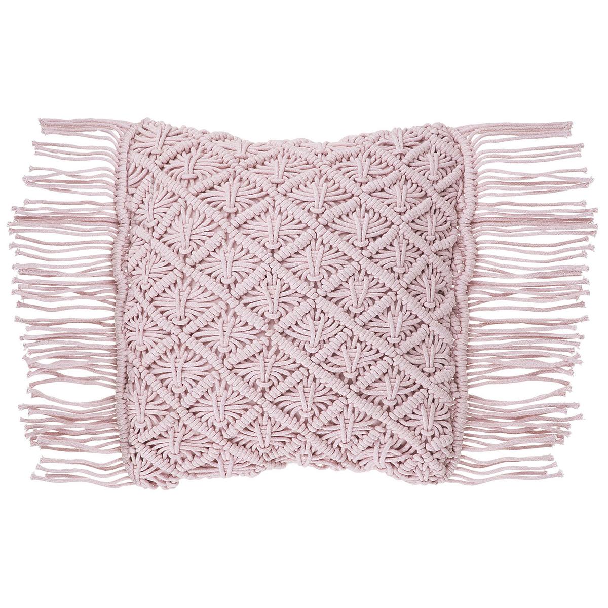 DEKOKISSEN 2er-Set Pastellrosa 40/40 cm Yaniklar - Pink, Naturmaterialien/Textil (40/40cm) - Beliani