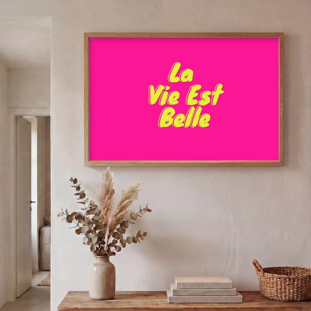 WANDLEUCHTE MIT AKKU Zitat - Retro - Rosa 100x70 cm - Pink, Holzwerkstoff (100/70/8cm) - OnlyWow