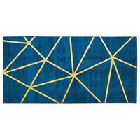 KURZFLOR-TEPPICH Havza 150/80 cm - Blau, Naturmaterialien (80/150cm) - Beliani