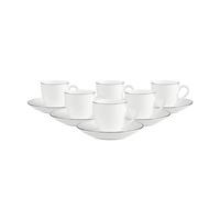 MOKKA-/ESPRESSOOBERTASSEN MIT UNTERTASSEN Anmut Platinum No.1 weiß 60 ml 6er Set - Weiß, Keramik (12/7.9/12cm) - Villeroy & Boch
