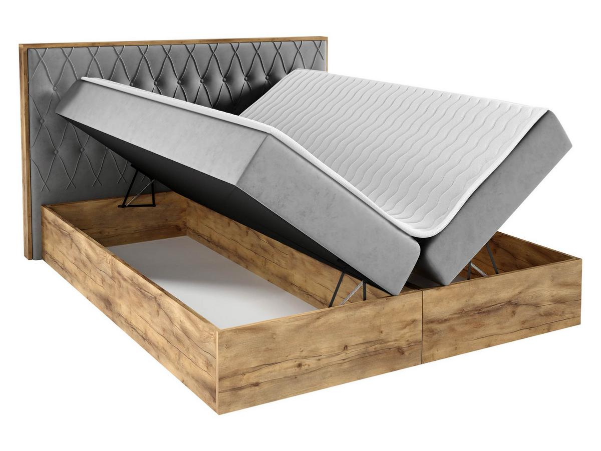 BOXBETT Wood 6 - H3 - Grau, Holz/Textil (160/200cm) - MIRJAN24