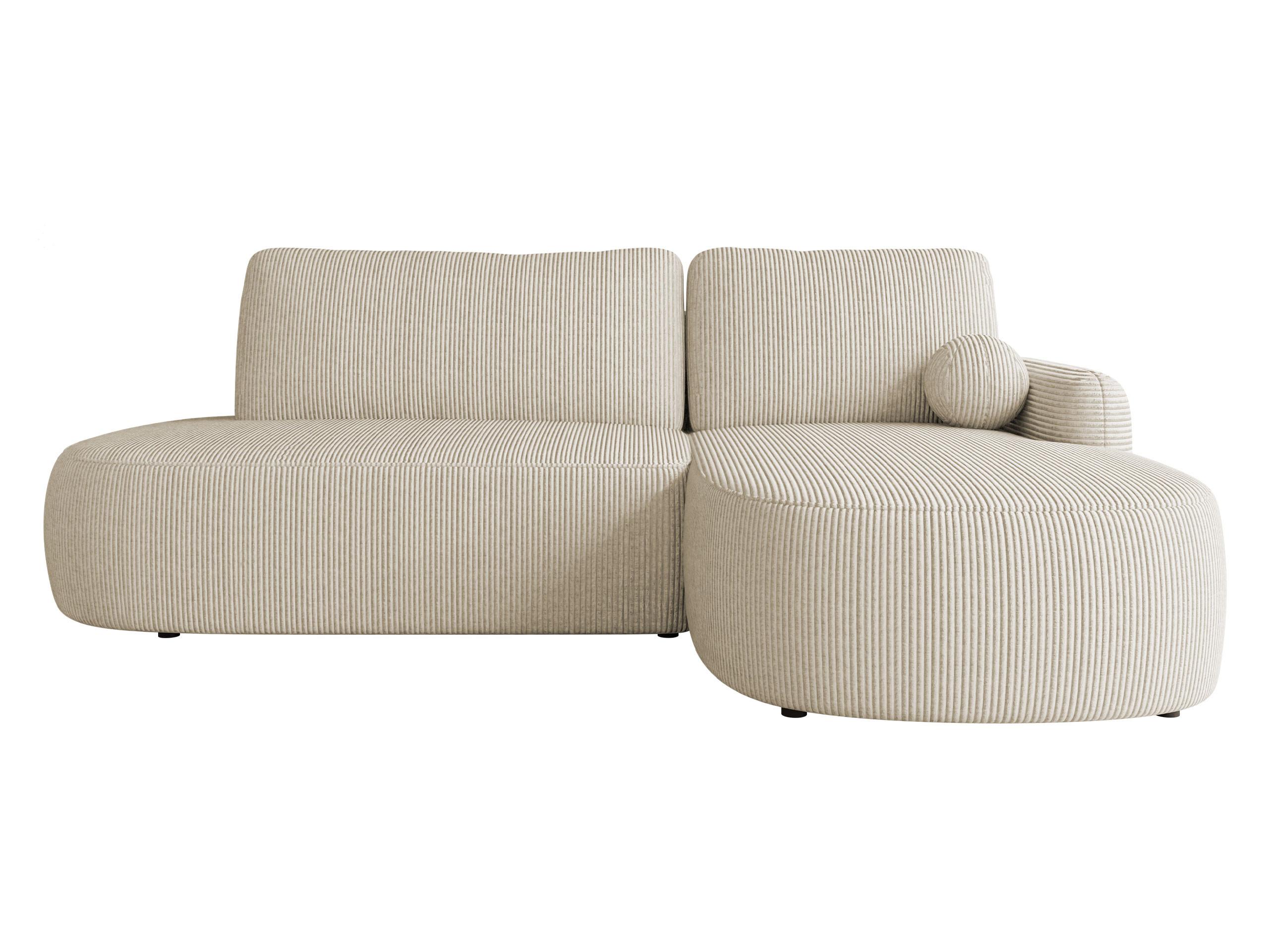 ECKSOFA Loridu O Cord, Seite: Rechts - Schwarz/Naturfarben, Holz/Kunststoff (274/174cm) - MIRJAN24