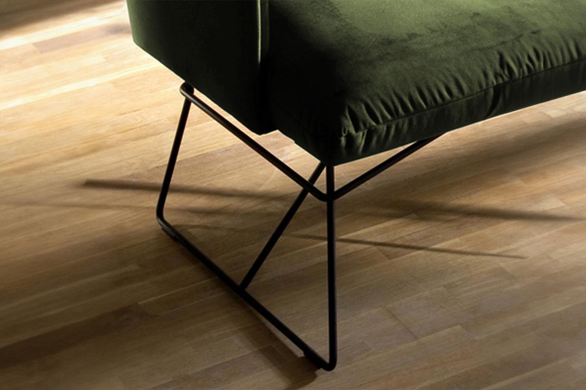 ESSZIMMERBANK CHARME Grün Velvet - Olivgrün/Grün, Textil (186/85/68cm) - KAWOLA
