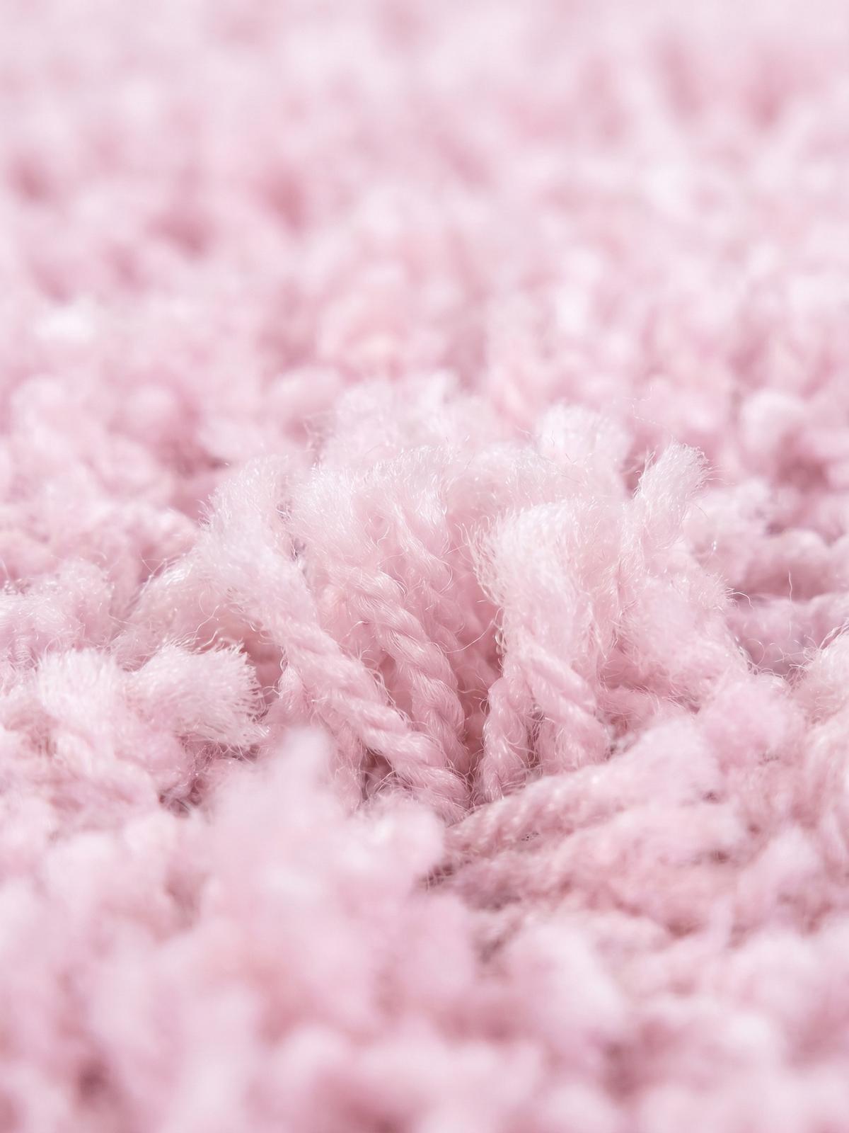 HOCHFLORTEPPICH RHEIN, einfarbig, aus Polypropylen, Rosa, Ø 200 cm - Rosa, Textil (200/200cm) - KADIMA DESIGN
