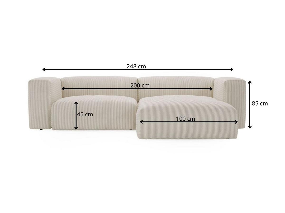 ECKSOFA Landi Grün Rechts - Schwarz/Grün, Kunststoff/Textil (240/180cm) - Graingold