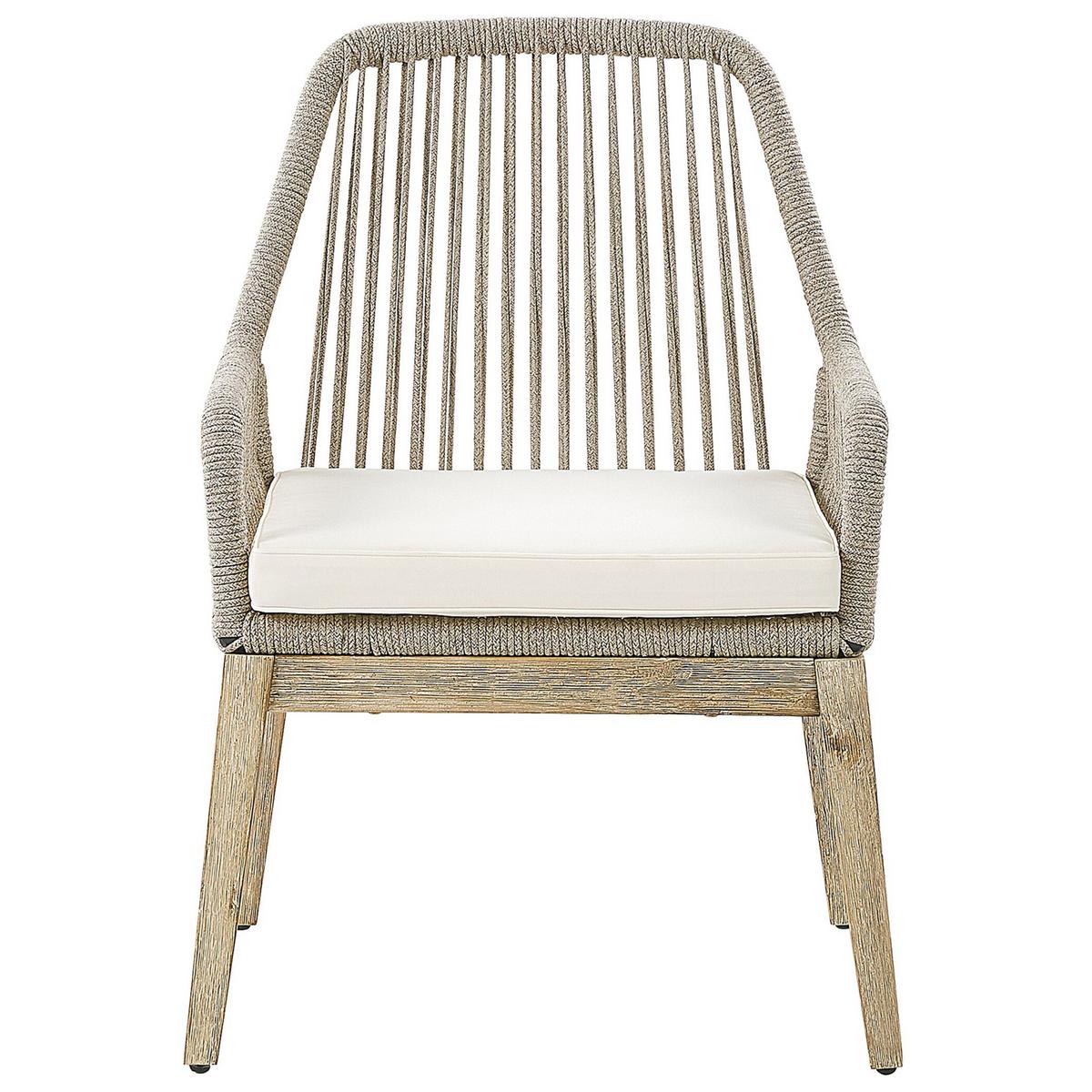 GARTENMÖBEL SET 6-Sitzer Faserzement 200/100 cm grau/beige Olbia - Hellbraun/Beige, Stein - Beliani