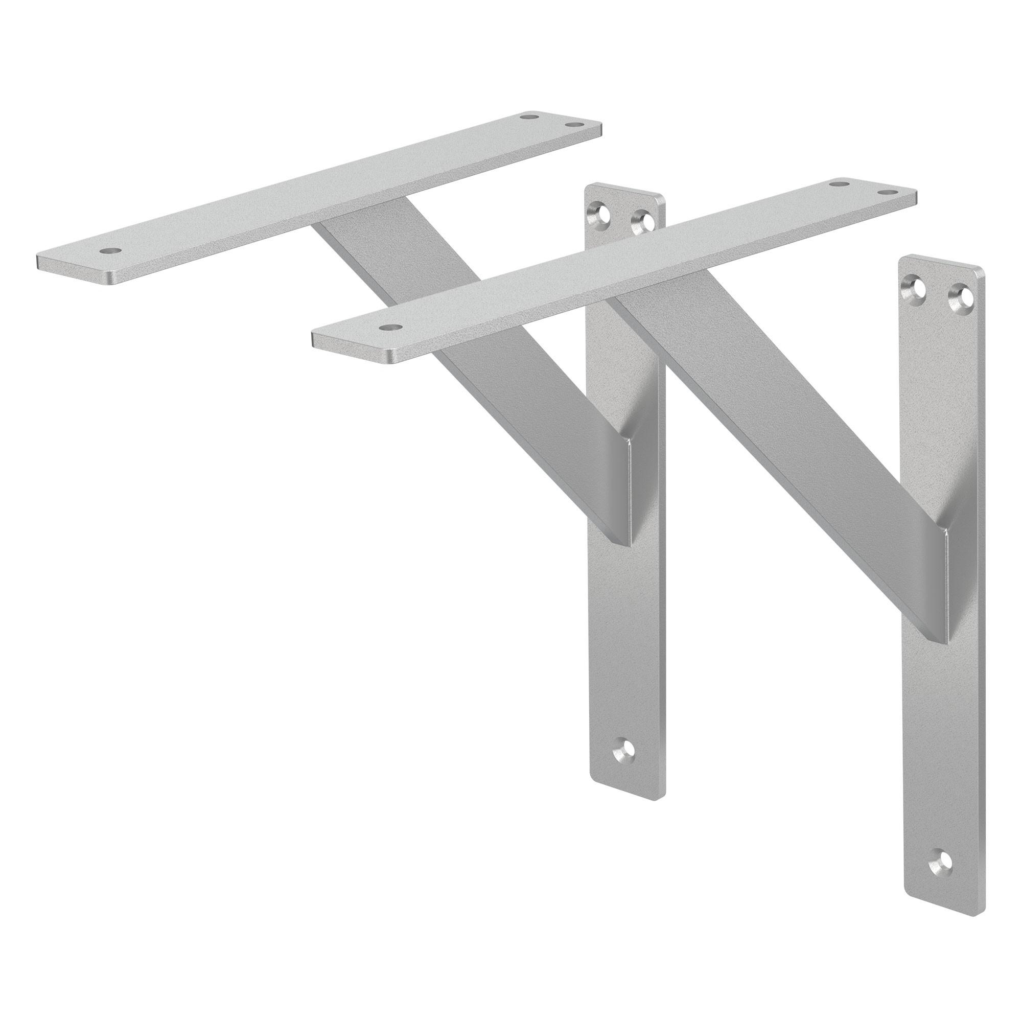 REGALHALTERUNGEN - Silberfarben, Metall (24/24/3cm) - ML-DESIGN