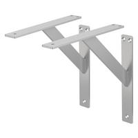 REGALHALTERUNGEN - Silberfarben, Metall (24/24/3cm) - ML-DESIGN