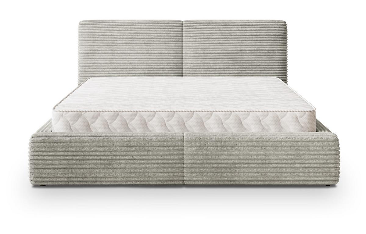 POLSTERBETT FELURO T 200x200 cm mit Bettkästen - Hellgrau - Hellgrau, Holz/Textil - MASSENO