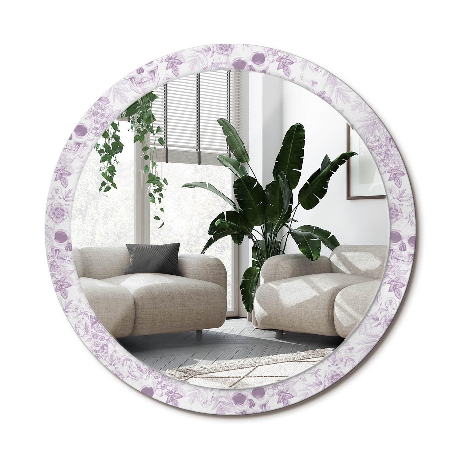 SPIEGEL Rund Ø 100 cm mit Aufdruck - Violett, Glas (100/100/0.4cm) - Wallfluent