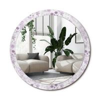 SPIEGEL Rund Ø 100 cm mit Aufdruck - Violett, Glas (100/100/0.4cm) - Wallfluent