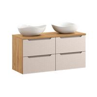 DOPPELWASCHTISCH 120cm Mallory Beige und Holz - Braun, Holzwerkstoff (120/59.5/46cm) - Petits-meubles