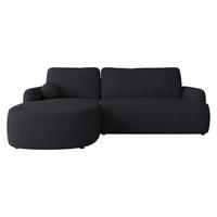 ECKSOFA Loridu Cord, Seite: Links - Schwarz, Holz/Kunststoff (250/174cm) - MIRJAN24