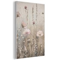 AKUSTIKBILD Blumen - Rosa - Modern - Beige Wanddeko 60x90 cm - Beige, Kunststoff (60/90/0.9cm) - MuchoWow