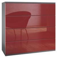 KOMMODE Pavos Bordeaux Hochglanz - Bordeaux, Holzwerkstoff (76/76/35cm) - Vladon