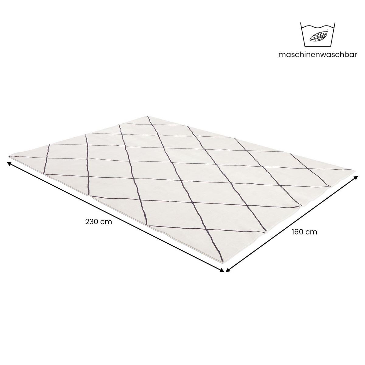 TEPPICH RHOMB - Creme, Textil (160/230cm) - IDIMEX
