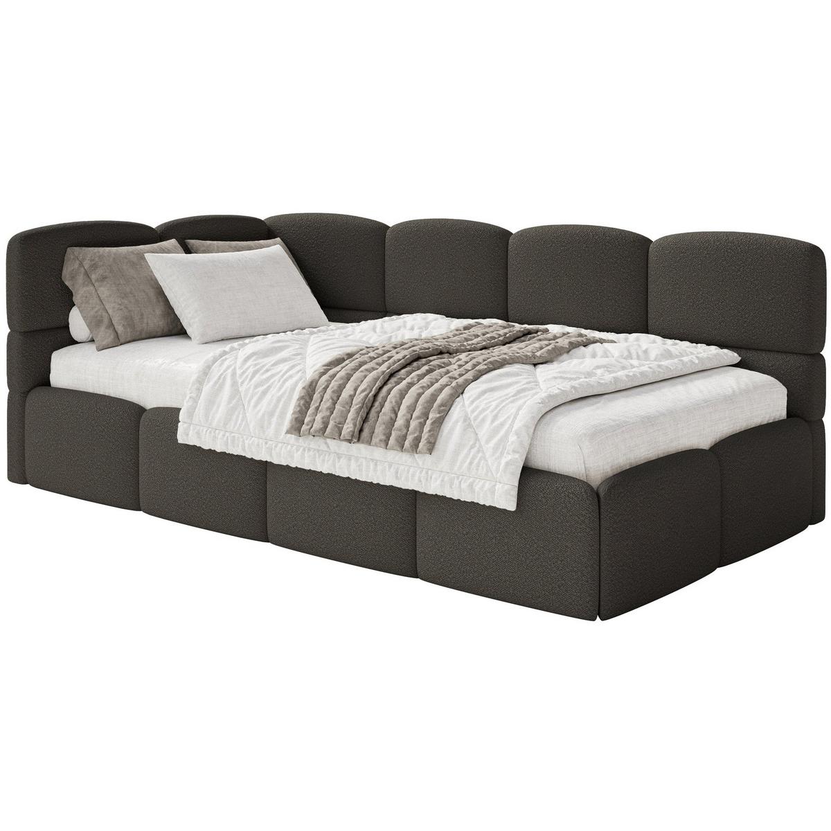 JUGENDBETT Cloudy Braun 120 cm, Bouclé - Schwarz/Braun, Kunststoff/Textil (120/200cm) - Selsey