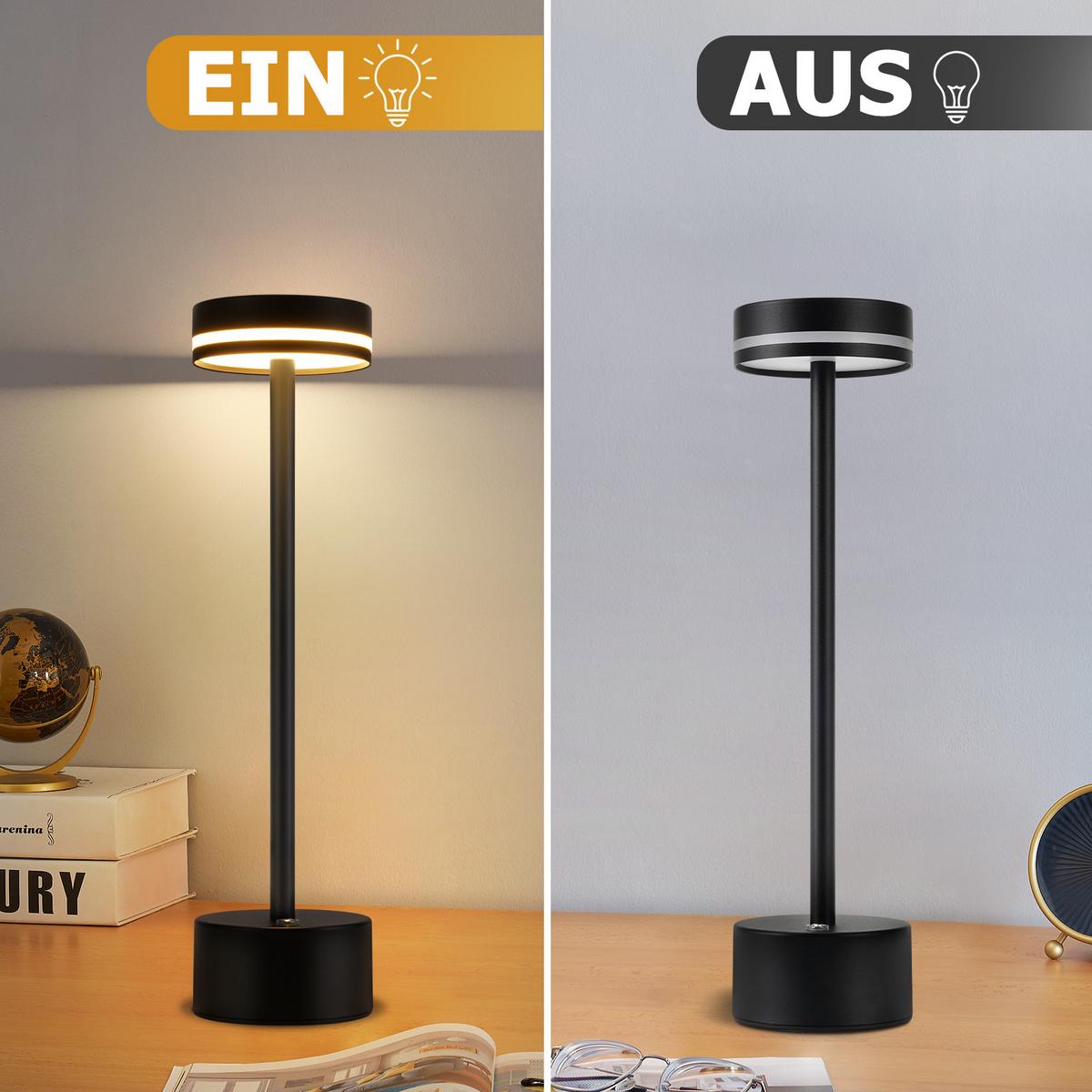 TISCHLEUCHTE Blinkhold 8/8/31.5 cm（2er-set） - Schwarz, Kunststoff/Metall (8/8/31.5cm) - ZMH
