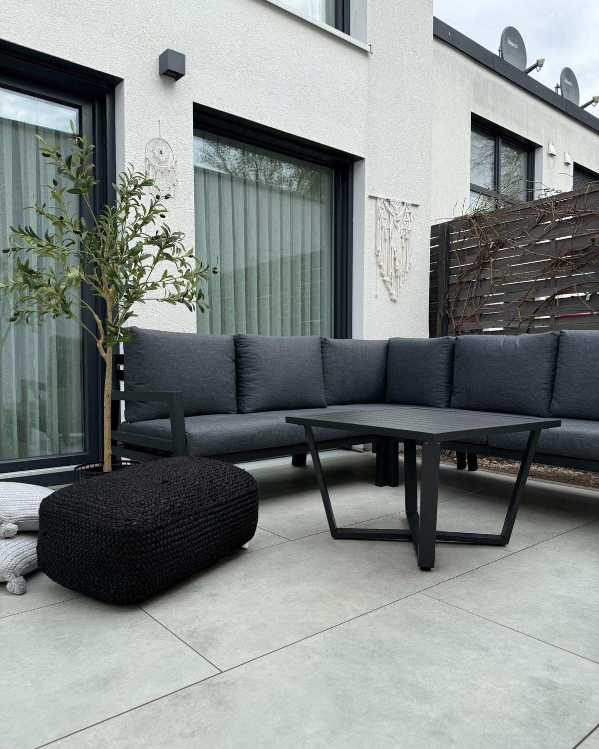 LOUNGE-SET schwarz Vizzini - Schwarz, Metall - Beliani