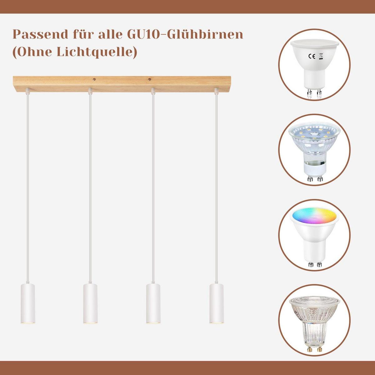PENDELLEUCHTE Glück 60/6/170 cm - Weiß, Holzwerkstoff (60/6/170cm) - Nettlife