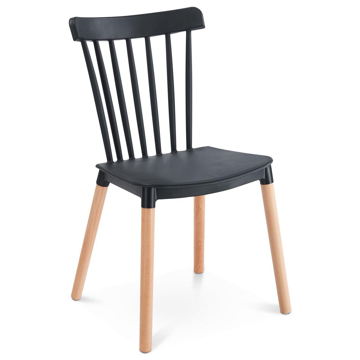 ESSGRUPPE LOIRE RAVI 5er Set schwarz - Schwarz, Holzwerkstoff/Metall - IDIMEX
