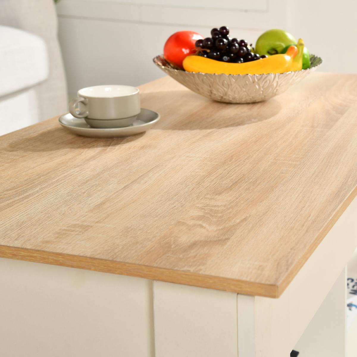 COUCHTISCH mit Lift-Top, Stauraum und Ablagefach, Weiß/Eiche - Goldfarben/Weiß, Holz (96/50/47cm) - Urban Meuble