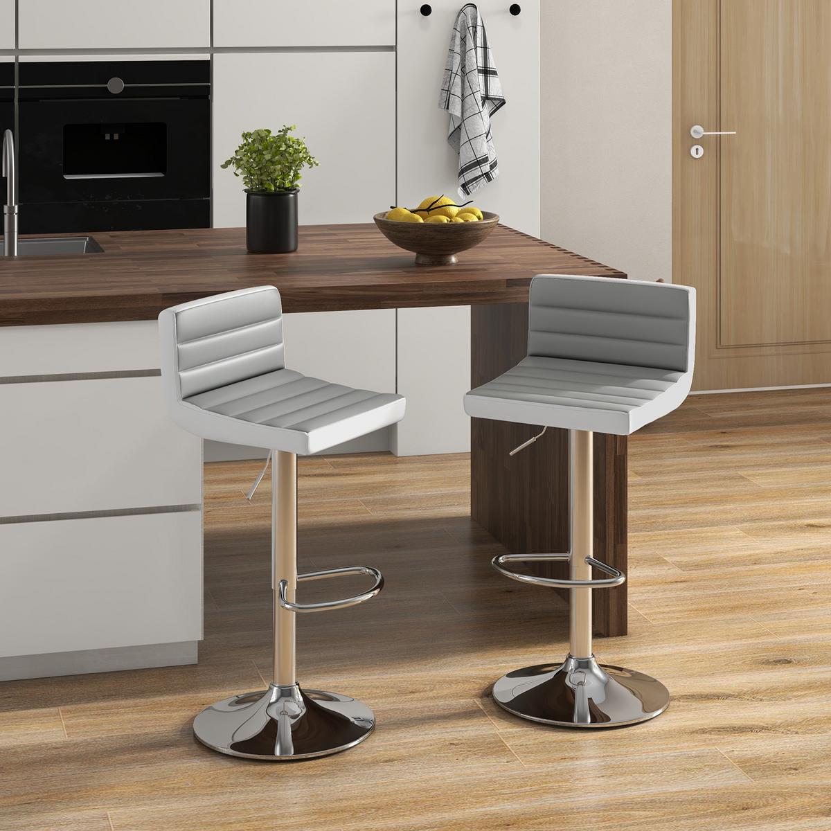 BARHOCKER Grau(2er-Set) - Grau, Metall (42/102/37cm) - COSTWAY