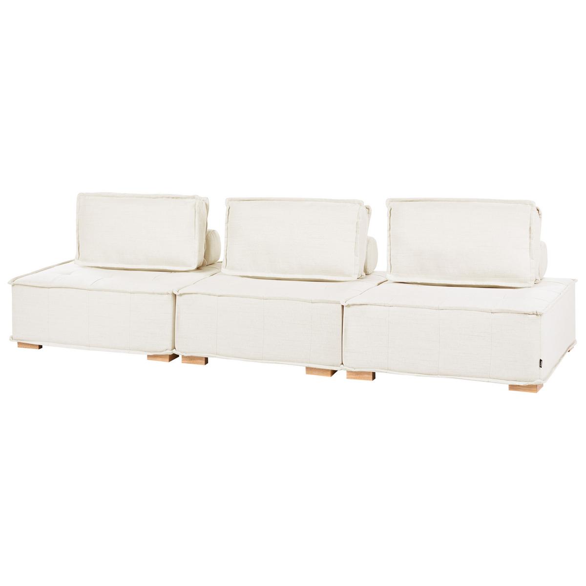 3-SITZER-MODULSOFA Stoff Cremeweiß Tibro - Creme, Textil (300/82/100cm) - Beliani