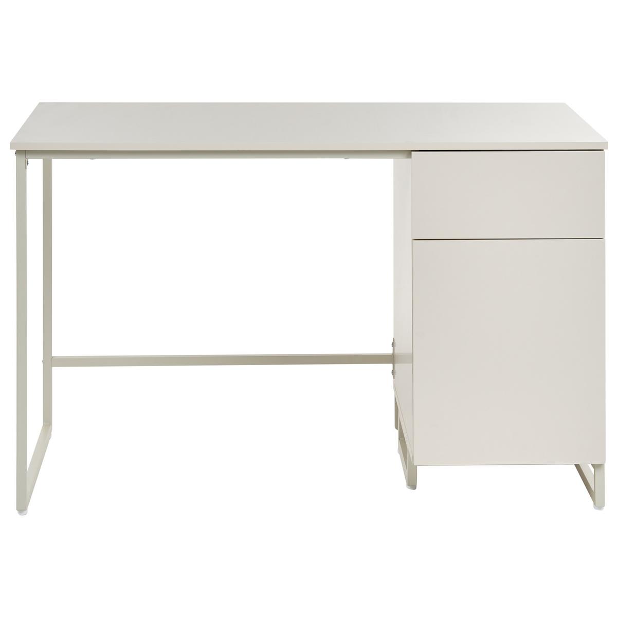 SCHREIBTISCH Hellbeige 120/60 cm mit Schubladen Lexton - Beige, Holzwerkstoff (60/120/75cm) - Beliani