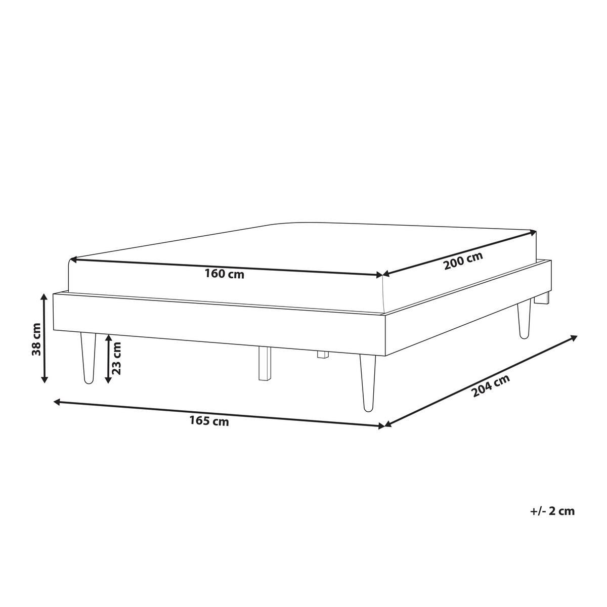 BETT mit Lattenrost 160/200 cm MDF-Platte Braun Toucy - Braun, Holz (160/200cm) - Beliani
