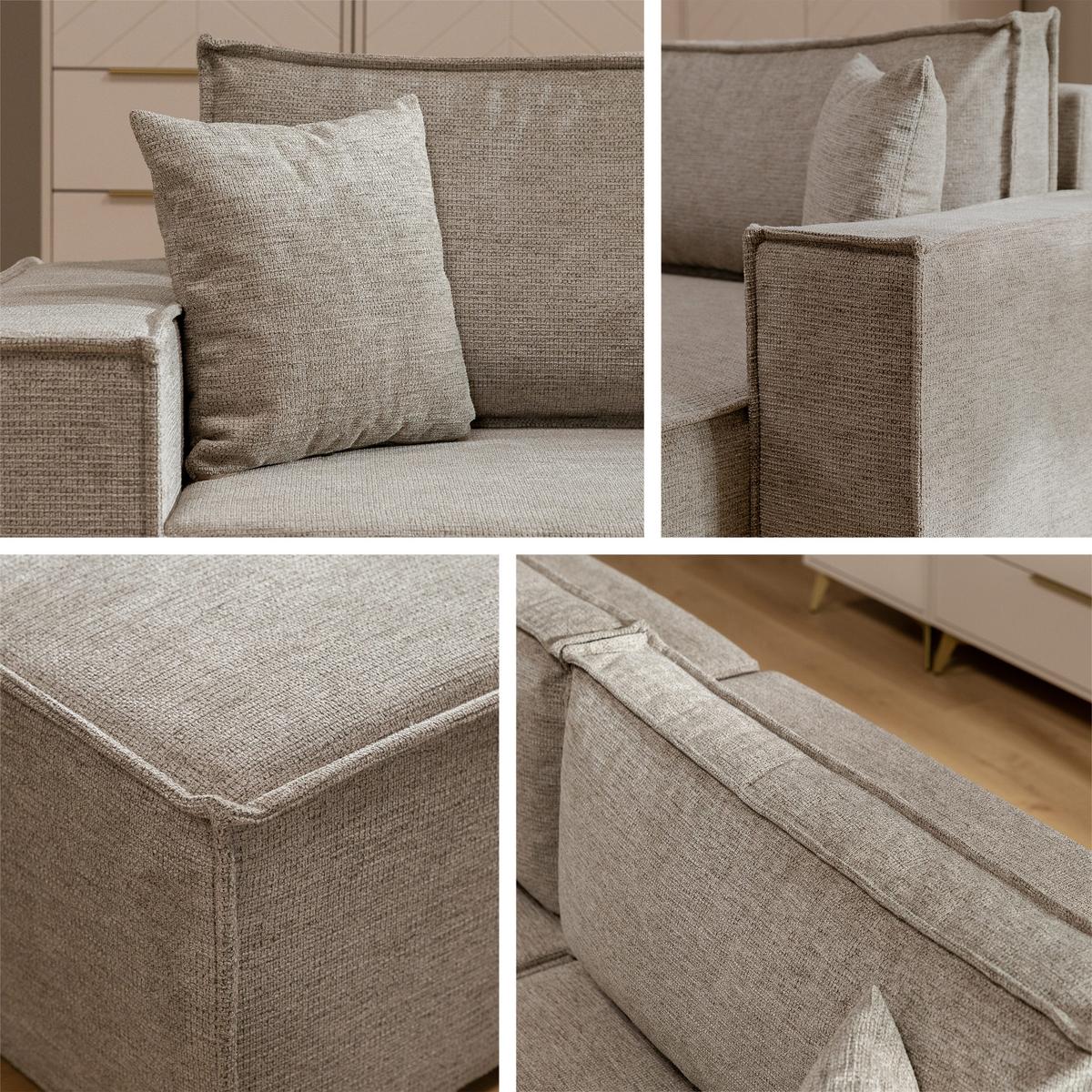 ECKSOFA Karl - Hellbraun/Schwarz, Holz/Kunststoff (272/145cm) - MIRJAN24