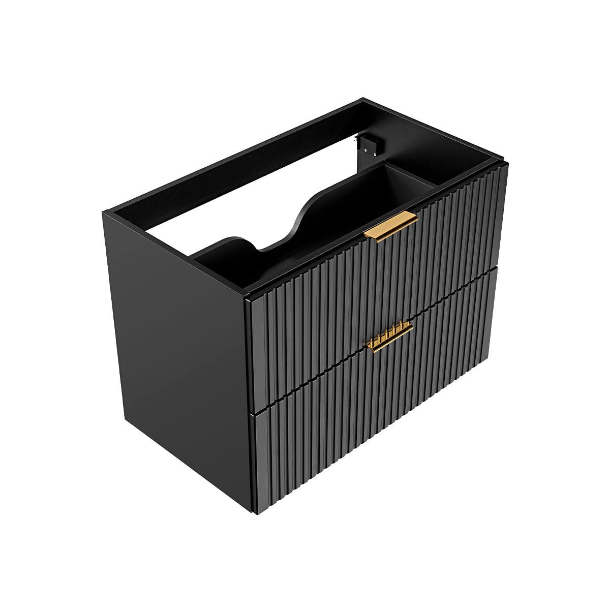 WASCHTISCHUNTERSCHRANK 80.4cm Adriel Mattschwarz - Schwarz, Holzwerkstoff (80.4/57/46cm) - Petits-meubles