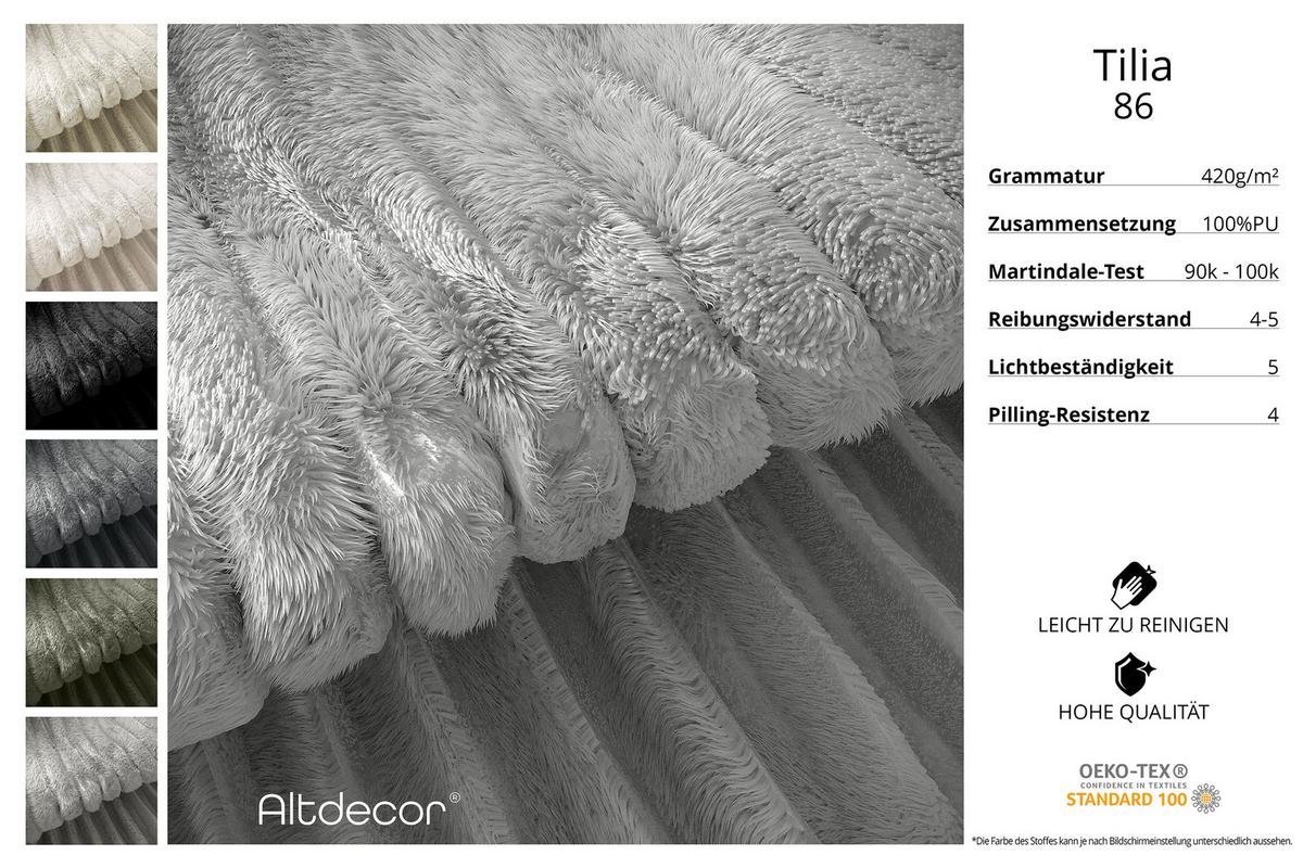 ECKSOFA mit Schlaffunktion und Bettkasten LIRA-L - 264x172x89 Hellgrau - Hellgrau, Holzwerkstoff/Textil (264/172cm) - ALTDECOR