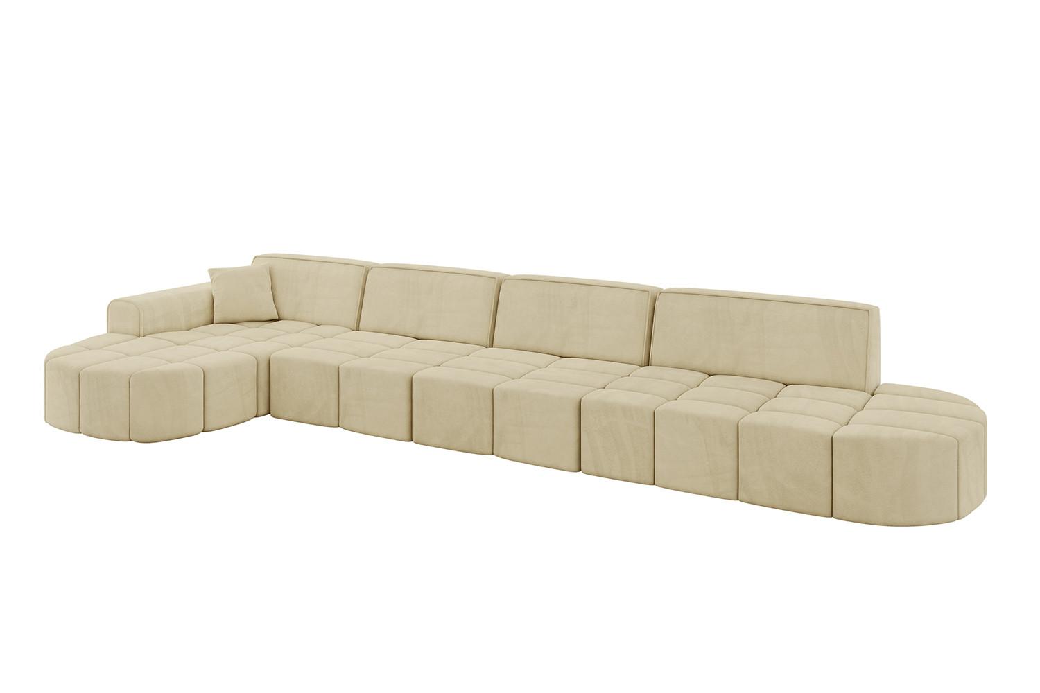 ECKSOFA Ottomane Links LIVO-L3 - 422x173x79,5 cm Beige - Beige, Holzwerkstoff/Textil (422/173cm) - ALTDECOR