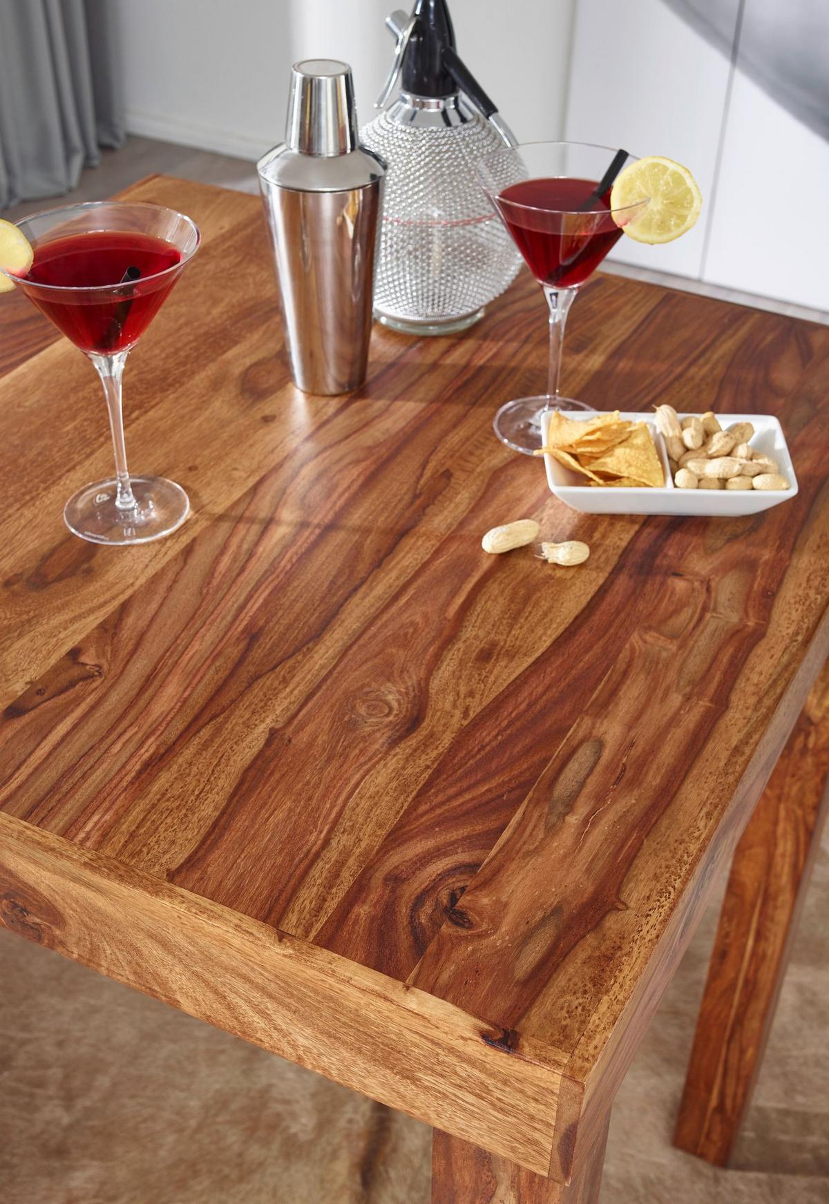 BARTISCH – Rustikal, Massivholz, stabile Konstruktion, individuelles Design - Braun, Holz (80/80/110cm) - KADIMA DESIGN
