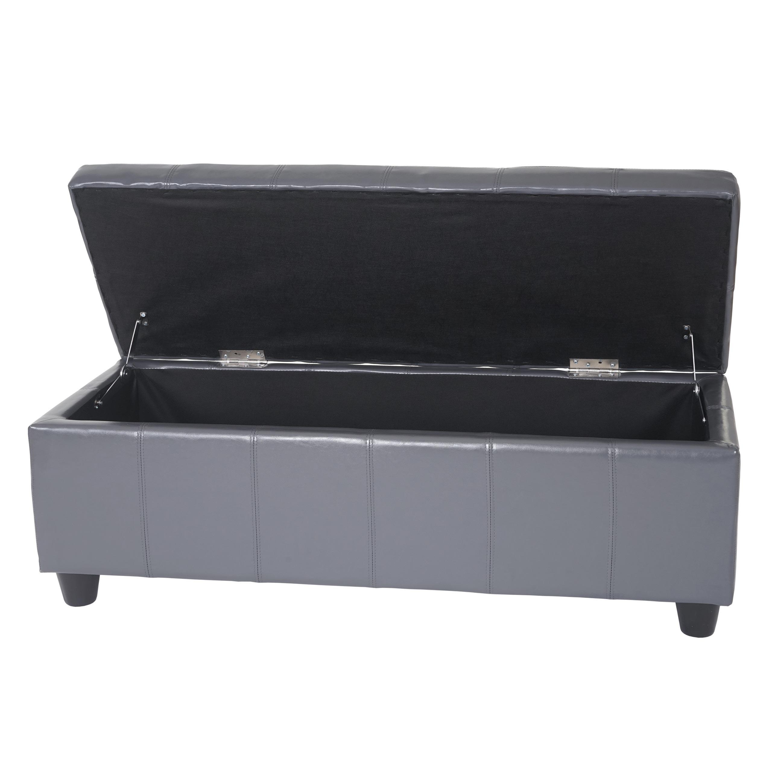 AUFBEWAHRUNGS-TRUHE Grau - Grau, Leder (112/45/45cm) - MCW