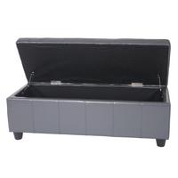 AUFBEWAHRUNGS-TRUHE Grau - Grau, Leder (112/45/45cm) - MCW