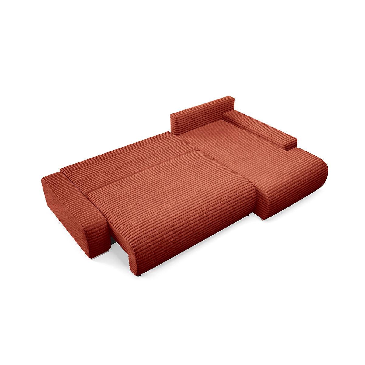 ECKSOFA Ivana 3 Sitzplätze Terracotta - Orange, Holz (265/172cm) - Petits-meubles