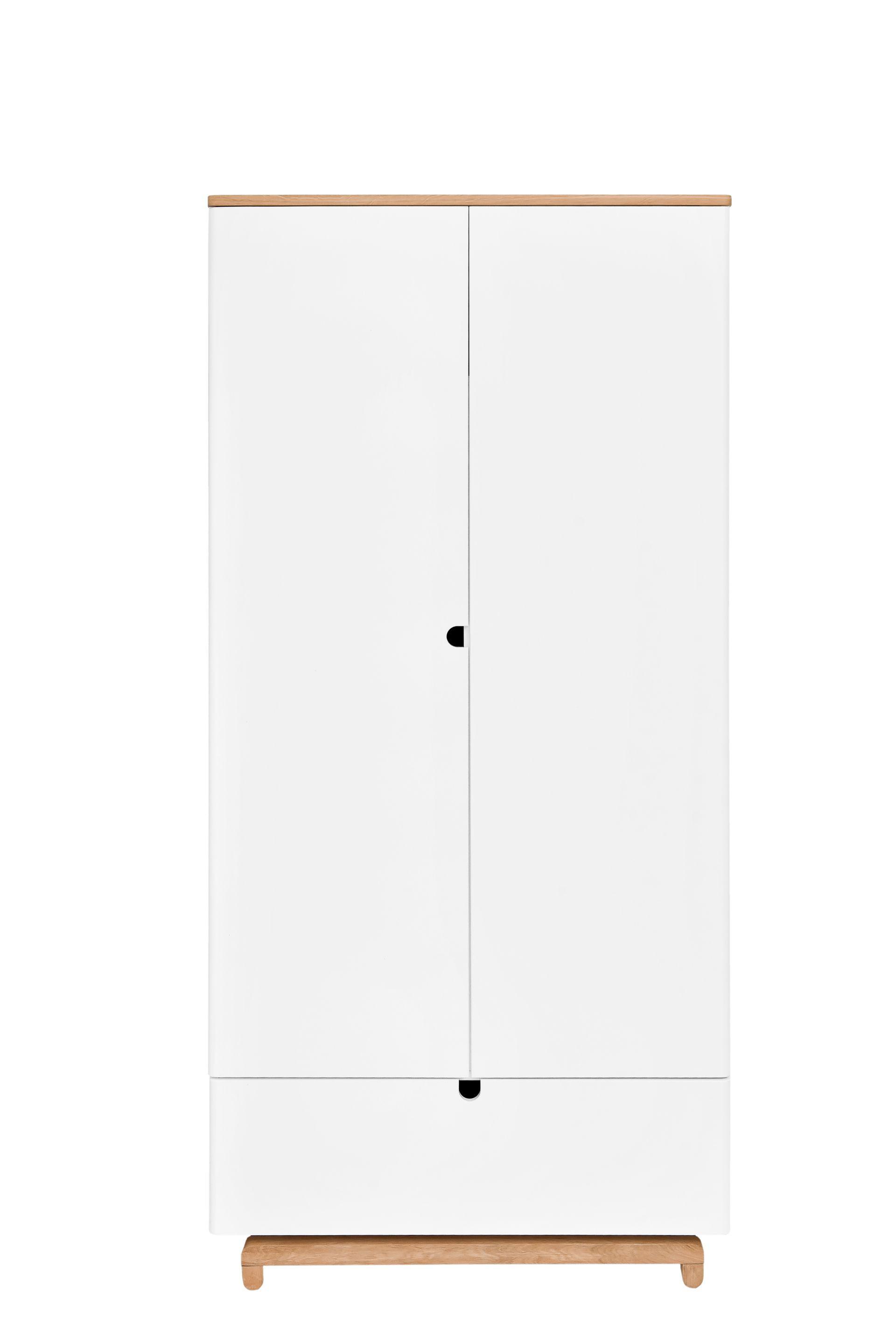 KINDERKLEIDERSCHRANK Nomi, 2-türig – ideal für das Kinderzimmer Weiß - Weiß, Holzwerkstoff (90/190/50cm) - RAUMHIRSCH FURNITURE