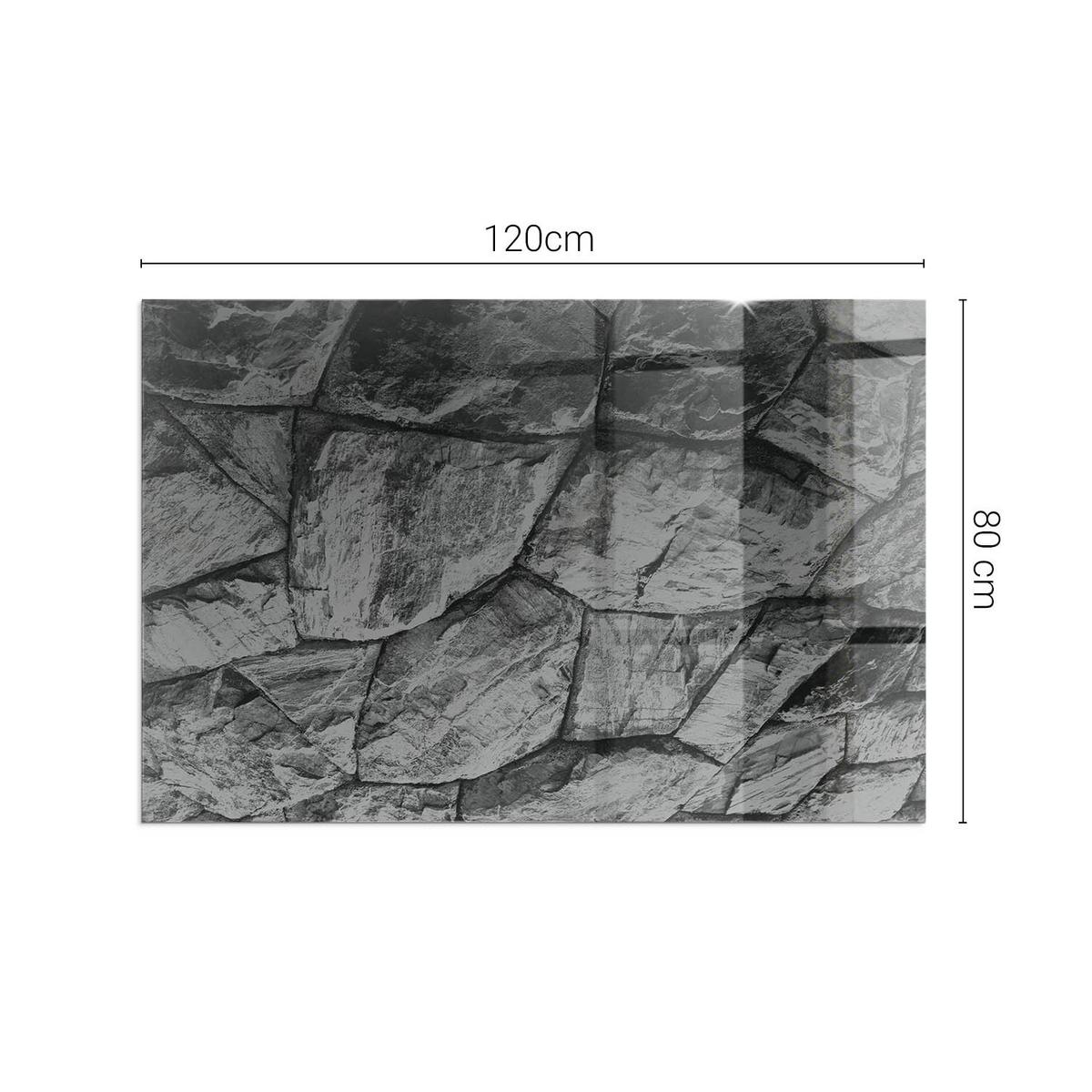 GLASPLATTE für Kamin 120x80 cm - Grau, Glas (120/80/0.4cm) - TULUP
